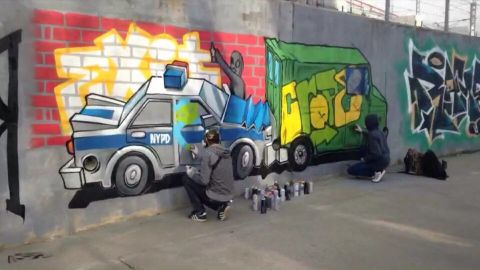 Стена для граффити в Сочи [Timelapse]